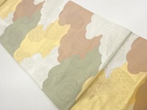 雲に壺模様織出し全通袋帯